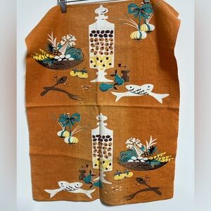 Vintage tea towel with fruit